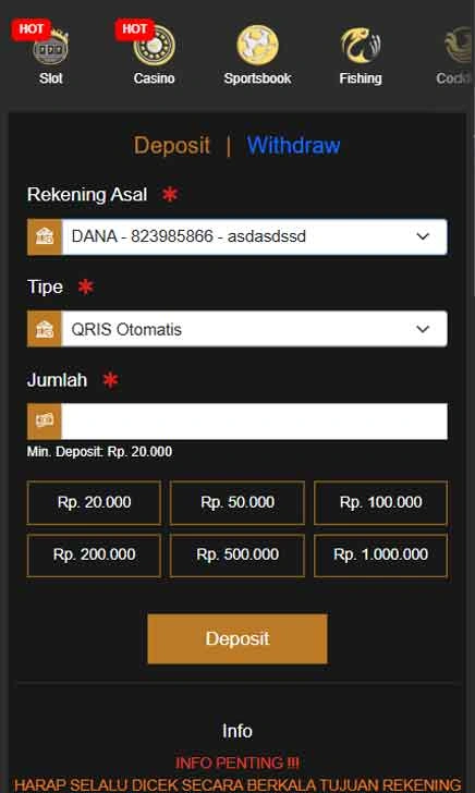 deposit Permai Toto